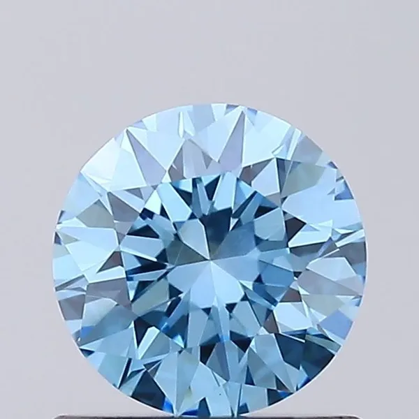0.65ct ROUND Fancy Vivid Blue VVS2 Coloured Lab diamond