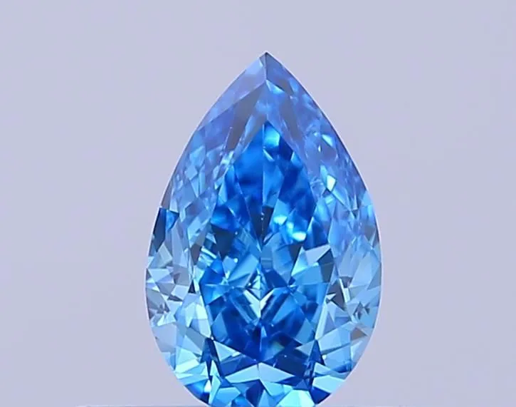 0.39ct PEAR Fancy Vivid Blue VS1 Coloured Lab diamond