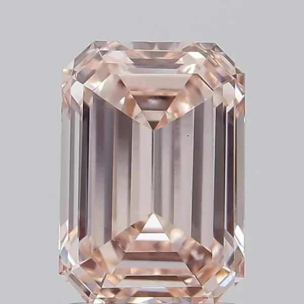 1.59ct EMERALD Fancy Orangey Pink VS1 Coloured Lab diamond