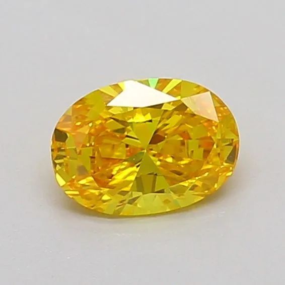 0.51ct OVAL Fancy Vivid Yellow VS1 Coloured Lab diamond
