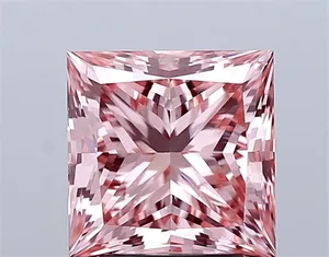 3ct PRINCESS Fancy Vivid Pink VS2 Coloured Lab diamond