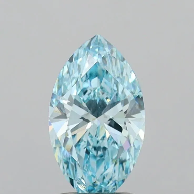 1.34ct MARQUISE Fancy Vivid Blue VVS2 Coloured Lab diamond