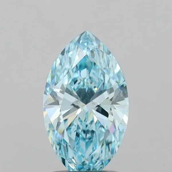 1.34ct MARQUISE Fancy Vivid Blue VVS2 Coloured Lab diamond