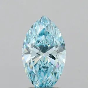 1.34ct MARQUISE Fancy Vivid Blue VVS2 Coloured Lab diamond