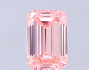 1.02ct EMERALD Fancy Vivid Pink VS1 Coloured Lab diamond