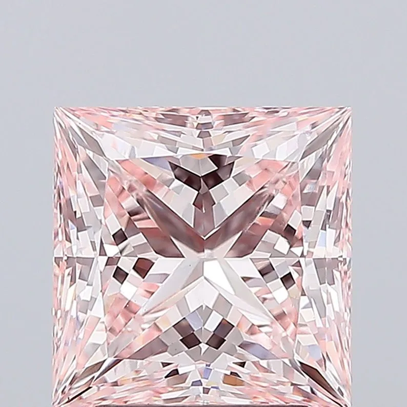 3.26ct PRINCESS Fancy Intense Pink VVS2 Coloured Lab diamond