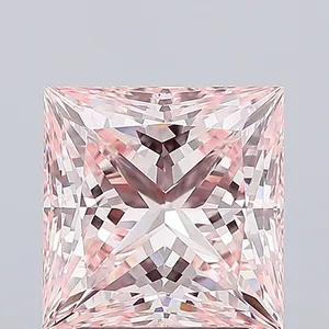 3.26ct PRINCESS Fancy Intense Pink VVS2 Coloured Lab diamond