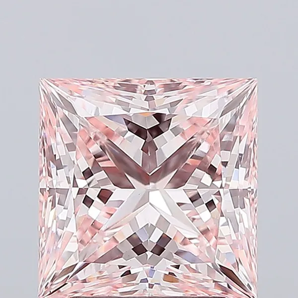 3.26ct PRINCESS Fancy Intense Pink VVS2 Coloured Lab diamond