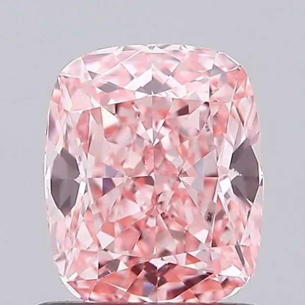 1.04ct CUSHION Fancy Vivid Pink VS1 Coloured Lab diamond