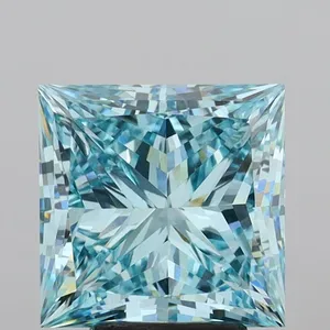 4.85ct PRINCESS Fancy Vivid Blue VS1 Coloured Lab diamond