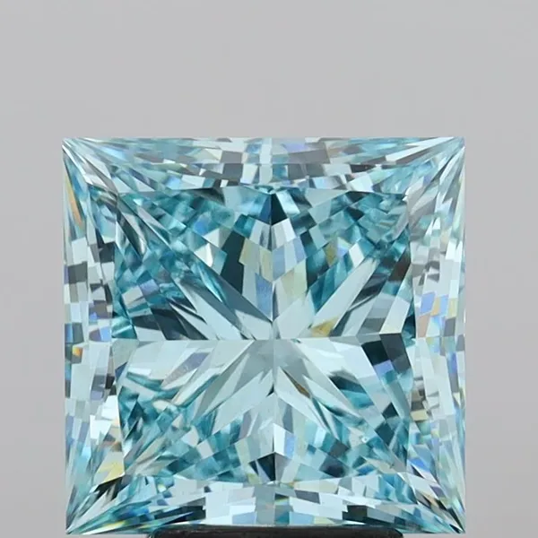 4.85ct PRINCESS Fancy Vivid Blue VS1 Coloured Lab diamond
