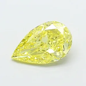 0.86ct PEAR Fancy Vivid Yellow VVS2 Coloured Lab diamond