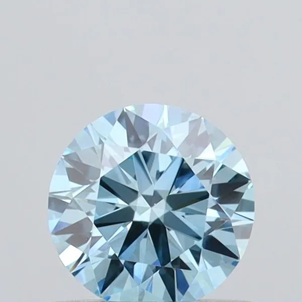 0.53ct ROUND Fancy Vivid Blue VS1 Coloured Lab diamond