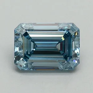 1.02ct EMERALD Fancy Vivid Blue VVS2 Coloured Lab diamond
