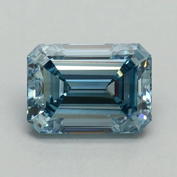 1.02ct EMERALD Fancy Vivid Blue VVS2 Coloured Lab diamond