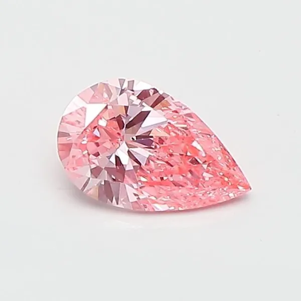 0.52ct PEAR Fancy Vivid Pink VVS2 Coloured Lab diamond