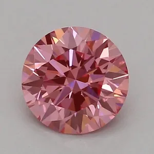 0.35ct ROUND Fancy Vivid Pink VVS2 Coloured Lab diamond