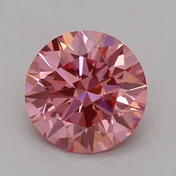 0.35ct ROUND Fancy Vivid Pink VVS2 Coloured Lab diamond