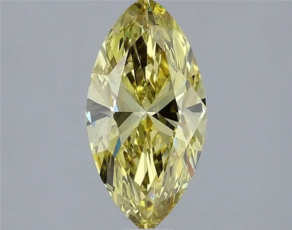 1.53ct MARQUISE Fancy Intense Yellow VVS2 Coloured Lab diamond
