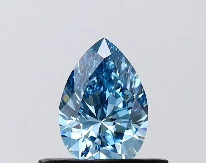 0.54ct PEAR Fancy Vivid Blue VVS2 Coloured Lab diamond