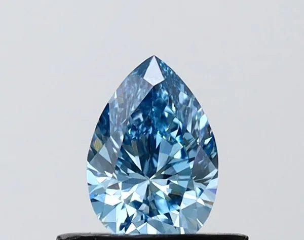0.54ct PEAR Fancy Vivid Blue VVS2 Coloured Lab diamond