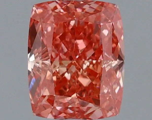 1.08ct CUSHION Fancy Vivid Pink VS1 Coloured Lab diamond