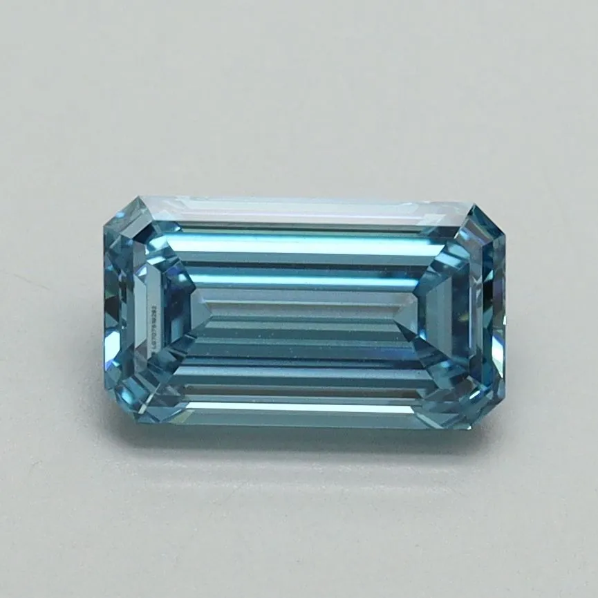 1.01ct EMERALD Fancy Vivid Blue VS1 Coloured Lab diamond