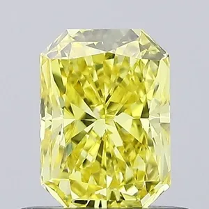0.54ct RADIANT Fancy Vivid Yellow VVS2 Coloured Lab diamond