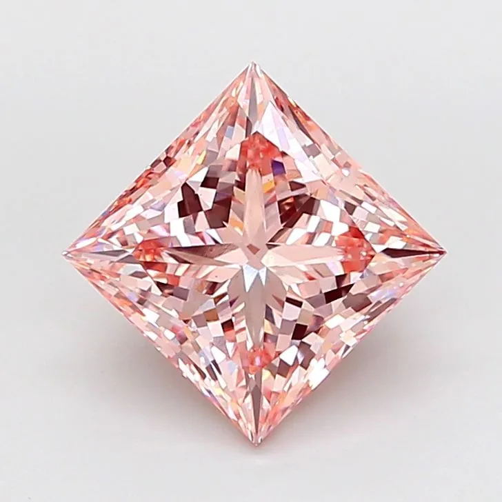 7.06ct PRINCESS Fancy Intense Pink VS1 Coloured Lab diamond