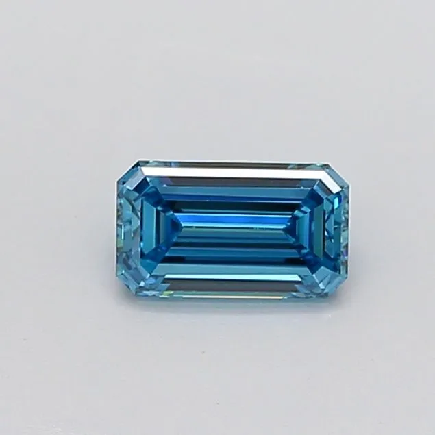 0.93ct EMERALD Fancy Vivid Blue VS1 Coloured Lab diamond