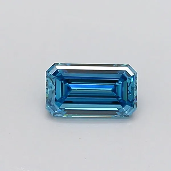0.93ct EMERALD Fancy Vivid Blue VS1 Coloured Lab diamond