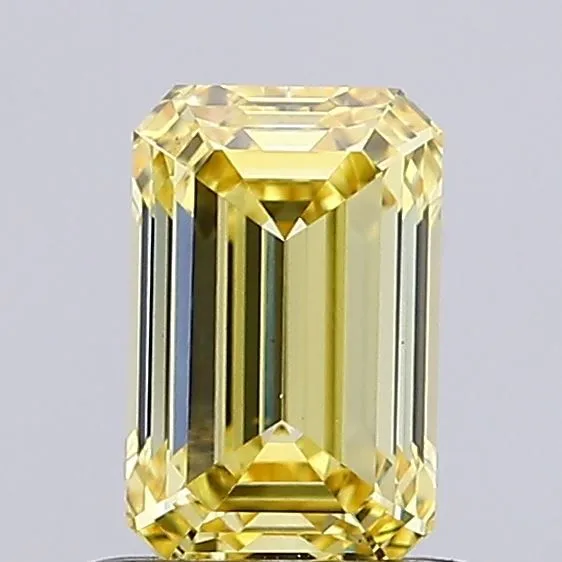 0.95ct EMERALD Fancy Intense Yellow VS1 Coloured Lab diamond