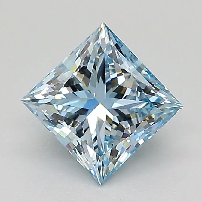 1.00ct PRINCESS Fancy Intense Blue VVS1 Coloured Lab diamond