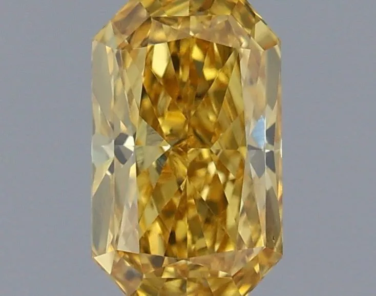 0.41ct RADIANT Fancy Vivid Yellow VS1 Coloured Lab diamond