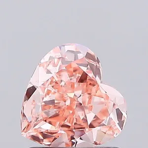 1.03ct HEART Fancy Vivid Orange Pink VS1 Coloured Lab diamond