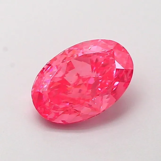 1.04ct OVAL Fancy Vivid Pink VS1 Coloured Lab diamond