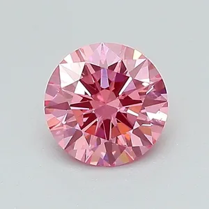 0.59ct ROUND Fancy Vivid Pink VVS2 Coloured Lab diamond