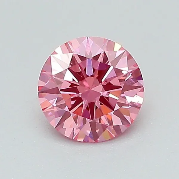 0.59ct ROUND Fancy Vivid Pink VVS2 Coloured Lab diamond