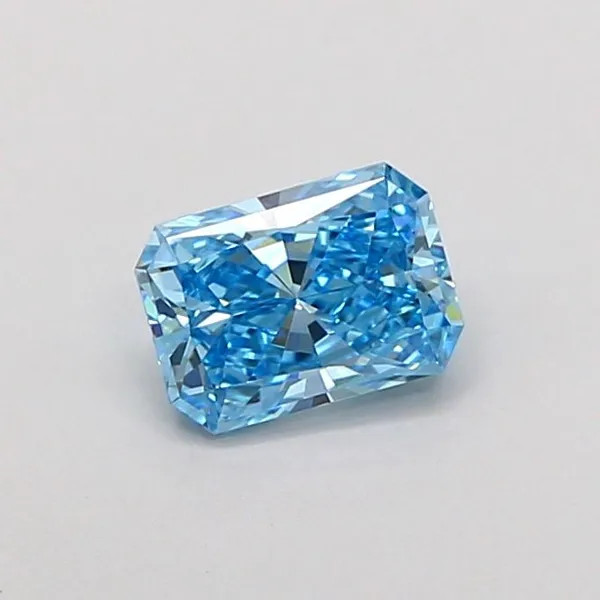 0.74ct RADIANT Fancy Vivid Blue VVS2 Coloured Lab diamond