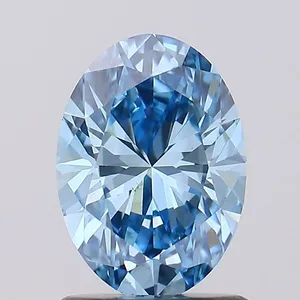 1.13ct OVAL Fancy Vivid Blue VS1 Coloured Lab diamond