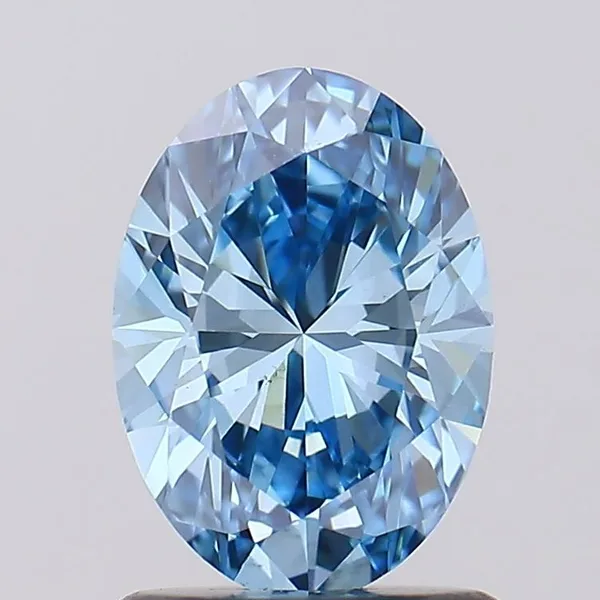 1.13ct OVAL Fancy Vivid Blue VS1 Coloured Lab diamond