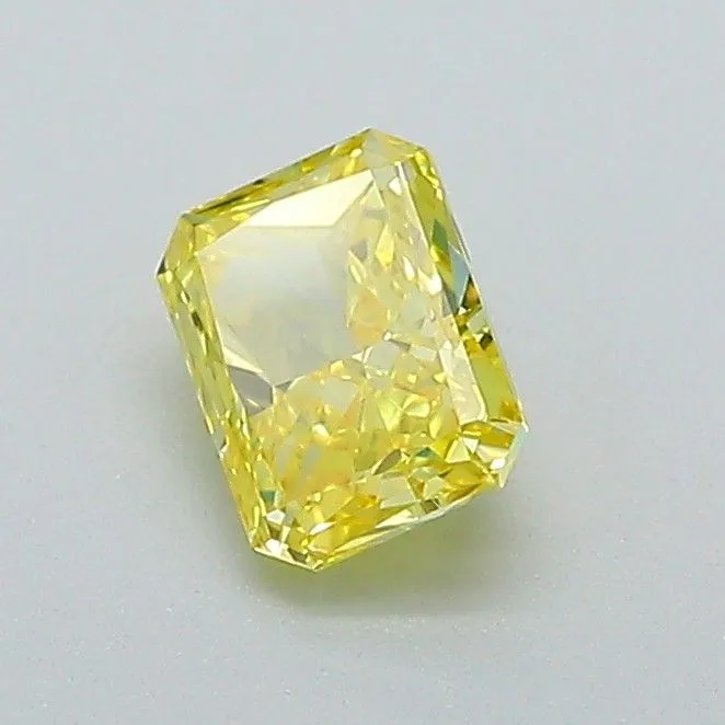 0.53ct RADIANT Fancy Vivid Yellow VVS2 Coloured Lab diamond