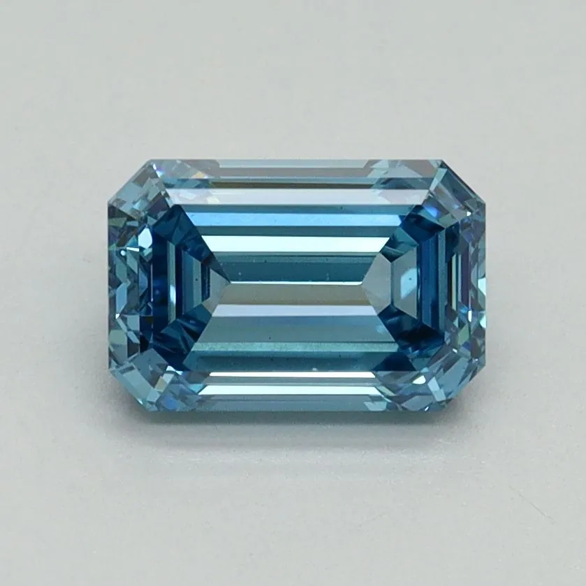 1.20ct EMERALD Fancy Vivid Blue VS1 Coloured Lab diamond