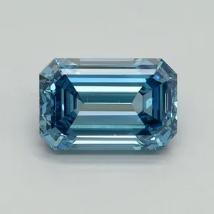 1.2ct EMERALD Fancy Vivid Blue VS1 Coloured Lab diamond