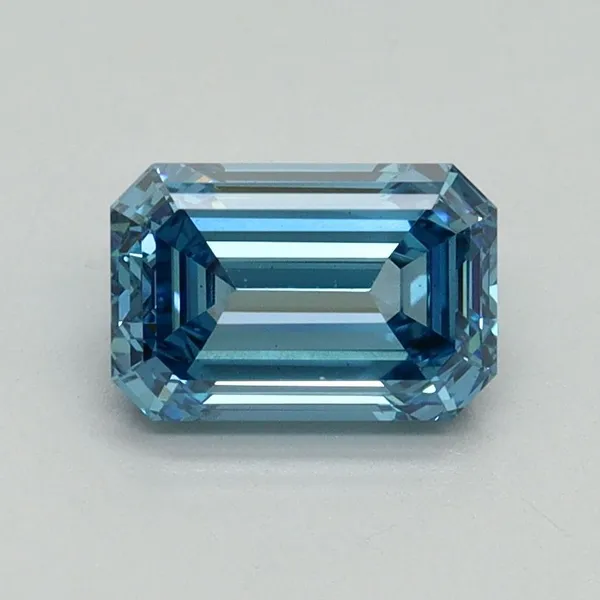 1.2ct EMERALD Fancy Vivid Blue VS1 Coloured Lab diamond