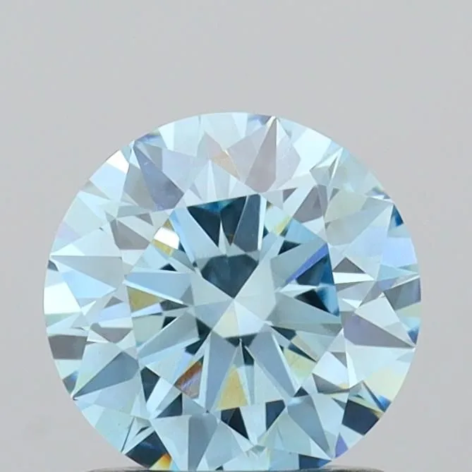 1.02ct ROUND Fancy Vivid Blue VVS2 Coloured Lab diamond