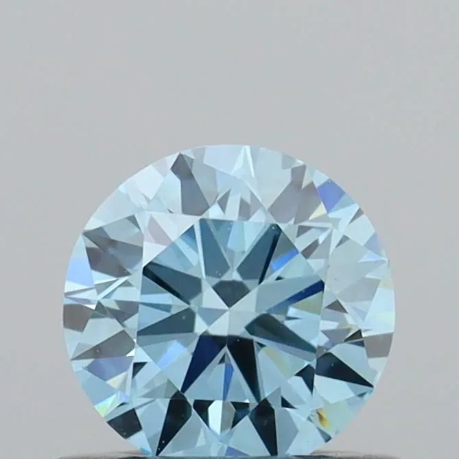 0.51ct ROUND Fancy Vivid Blue VVS1 Coloured Lab diamond