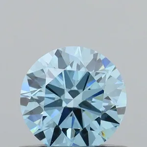 0.51ct ROUND Fancy Vivid Blue VVS1 Coloured Lab diamond