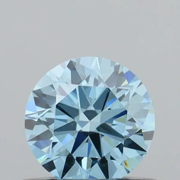 0.51ct ROUND Fancy Vivid Blue VVS1 Coloured Lab diamond