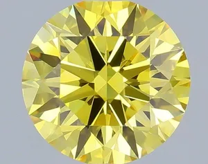 0.64ct ROUND Fancy Vivid Yellow VVS1 Coloured Lab diamond